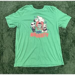 Stay Naughty Christmas T-Shirt Jack Skellington Grinch Snoopy Bella+Canvas XL